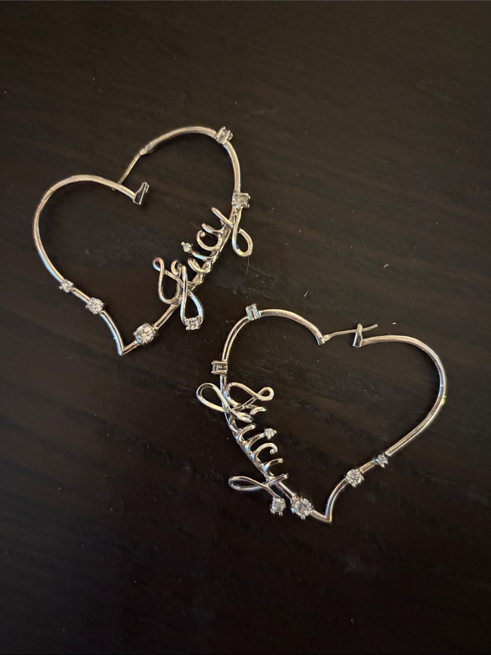 Juicy Couture Silver Heart Hoop Earrings